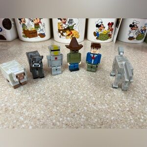 MineCraft Figurines Lot Cowboy Horse Lamb Cow Cake Toppers Action Figures